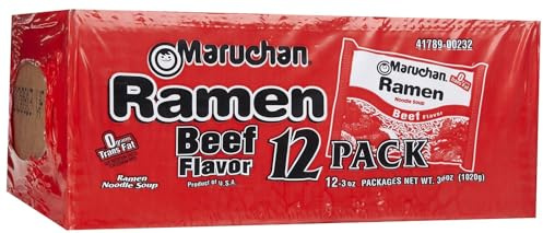 Maruchan Ramen Noodle Soup Beef Flavor, 3 oz, 12 ct