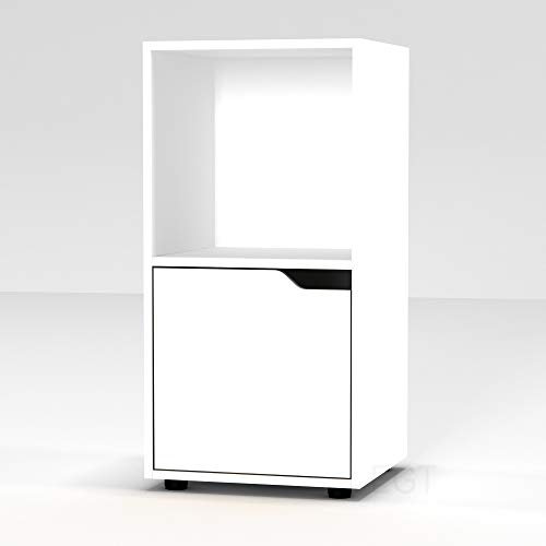 Estantería de URBNLIVING, de madera, con forma cúbica, con puertas , White Bookcase and White Door, 2 Cube