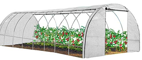 IDMarket - Serre Tunnel de Jardin 4 Saisons 24M² Blanche Gamme maraîchère des Andes 8x3M