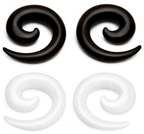 Briana Williams 2 Paar Acryl Ohr Dehnschnecke Dehner Spirale Set 4-12mm Dehnsichel Dehnschnecke Expander Piercing