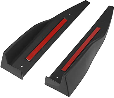 X AUTOHAUX 2 Stück Auto Fahrzeug Seitenschweller Spoiler Wings Splitter ABS Schwarz