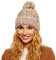 ELIMELI Damen Winter Mütze warme Strickmütze Wintermütze mit Bommel Slouch Beanie Damen für Winter Bommelmütze Hergestellt in EU Farbenauswahl 19005 (Beige Multicolor)