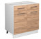Vicco Küchenunterschrank Fame-Line, Goldkraft Eiche/Weiß, 80 cm ohne Arbeitsplatte