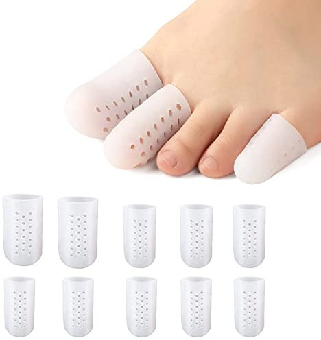 Protezione alluce,10 Pezzis cappucci Copri dita in gel,Protezione Piedi Traspirante Proteggi Dita Piedi,per Previene la formazione di calli e vesciche, Calli, Protect Nail Toes Per uomo e per donna(2)
