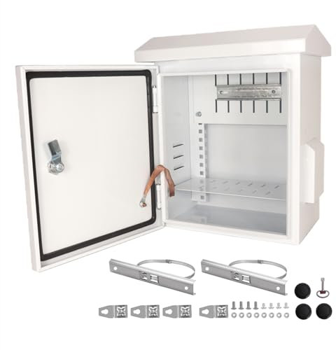 Yeaborn Scatola elettrica esterna 16 x 12 x 8 di progettazione di ventilazione di un pezzo Scatola di recinzione elettrica IP65 impermeabile del Governo elettrico Scatola dell'iluminazione pubblica