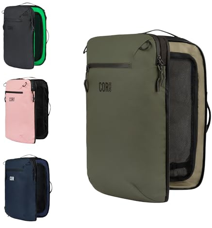 COR Surf Sac à dos de voyage pour ordinateur portable approuvé par le vol avec poches pour passeport secrètes (40L, Armée Verte)