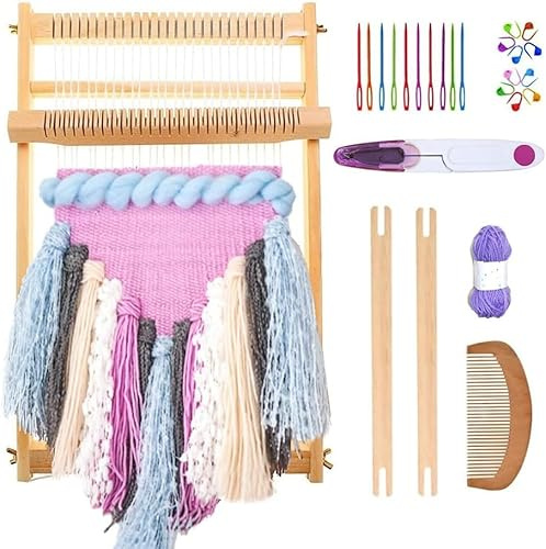 Knewmart Wooden Loom for Beginners 39 x 25 cm with Knitting Kit