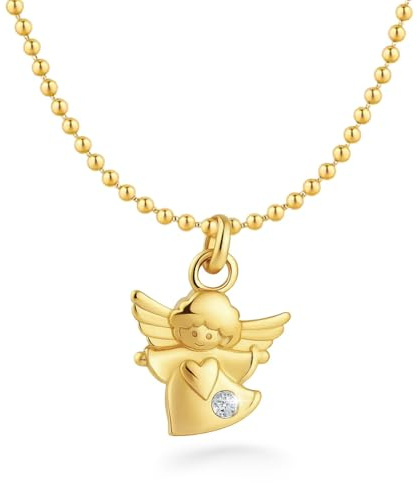 fish Colgante De Ángel En Oro Con Cristal Para Niños Con Certificado