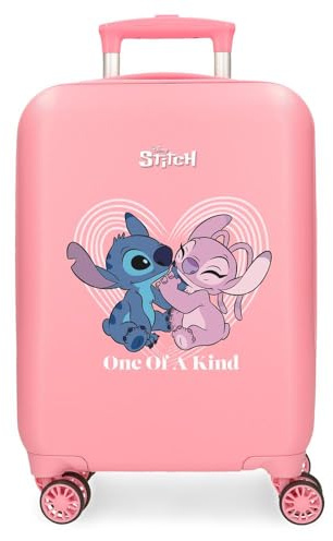 Disney Stitch One of A Kind Equipaje- Equipaje para niños, Niñas, One of A Kind Cierre de combinación Lateral 4 Ruedas Equipaje de Mano está Fabricada en ABS, un Material rígido y Ligero.