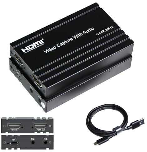 ORIVISION 4K60 HDMI Capture Card with USB 3.2 Type-C, True 4K@60 Capture & 4K@60 Loop-Out, 1080P240/2K144 High Refresh Rate Capture, Mic/Audio Input, for PS5/Xbox/Switch/PC/OBS Streaming