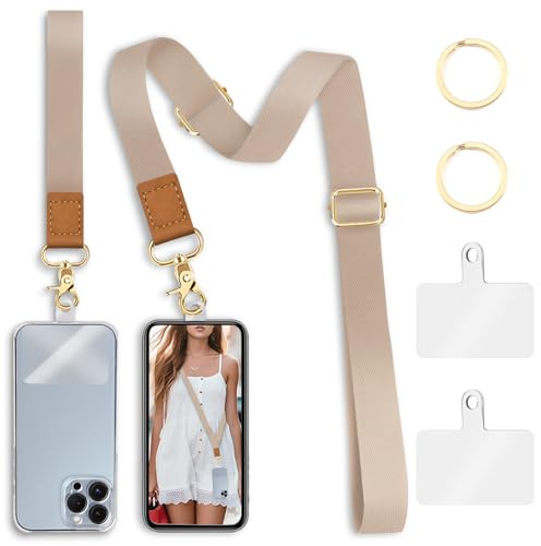 Yonlevres Phone Lanyard Crossbody Strap, Cell Phone Lanyards for around the Neck Wristlet Wrist Strap Solid Color Adjustable for Keys Case Accessories Travel Essentials