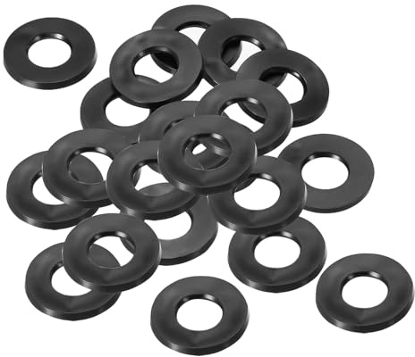 PATIKIL M6 Rubber Flat Washer, 20 Pack 6mm ID 16mm OD 1.5mm Thick | Sealing Spacer Gasket Ring for Faucet Pipe Water Hose Fastener Bolt, Black