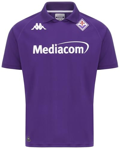 Kappa – Maglia Gara Kombat™ 2025 ACF Fiorentina da Uomo in Tessuto Tecnico Riciclato con Collo Polo, Dettagli in Transfer e Tecnologia Hydro-Way, Regular Fit, Viola, Taglia XXXL