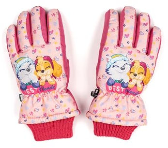 Paw Patrol Kinder Winter Skihandschuhe für Mädchen, 5-7 Jahre, Winterhandschuhe wasserdicht und Winddicht, Schneehandschuhe, warme Handschuhe für Snowboard und Skifahren Pink