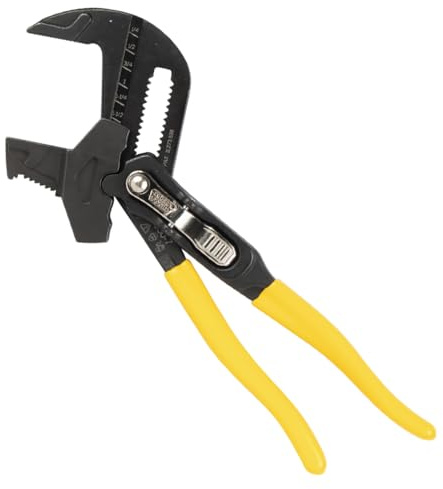 Klein Tools D5307 Plier Wrench, High Leverage Multi-Use Pump Plier with Adjustable and Reversible Double-Sided Jaw, Smooth and Knurled Teeth, 7-Inch