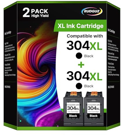 304XL Tintenpatronen kompatibel für HP 304 XL Schwarz für HP DeskJet 2620 2622 2630 2632 2633 2634 3720 3730 3733 3735 3750 3760 Envy 5010 5020 500 30 x 50 cm. 32 5055 AMP 120 131 Drucker (2-schwarz)