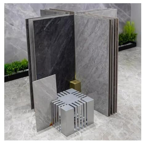 Generico Espositore da Parete per Piastrelle da Pavimento, Grande espositore Porta Campioni da Pavimento, portapiatti per esporre cornici Decorative (Colore: Oro, Dimensioni: 40 x 40 x 30 cm) (Colore