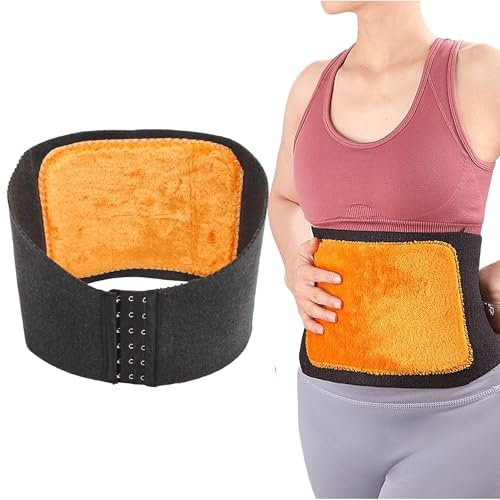 QIUMING Ceinture chauffante pour l'hiver Chauffe-reins pour femme Ceinture Protection Lombaire Avec boucle réglable pas encombrant Convient au quotidien, au travail, au sport (jaune, 85 * 20cm)