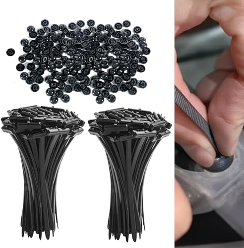 Praelian 100 PCS Serre Cable, Serflex Noir, Attaches de Câble Universelles en Nylon avec Boucle – Auto-bloquantes, 9 cm Collier de Serrage, Noir, Set Multifonction pour Auto, Installation Électrique