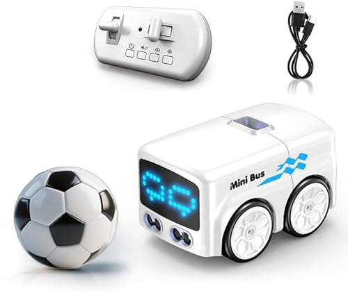 Yanmis Magic Mini RC Bus, 2026 Gesten- und Fernbedienungs-Smart-Sensor-Auto, Auto-Avoidance-Line-Tracking-Desktop-RC-Fahrzeug mit LED-Ausdruckslichtern (White)