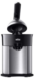 Braun CitrusQuick 7 - Elektrische Zitruspresse, Saftpresse mit Hebelarm, Tropf-Stopp, Direktauslauf für hohe Gläser, Spülmaschinengeeignete Teile, 160 W, Schwarz (CJ7050BK)