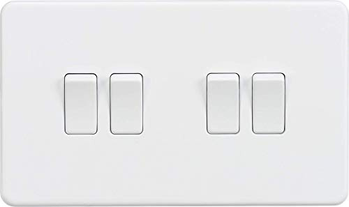 Knightsbridge SF4100MW Screw Less 10A 4G 2 Way Switch, White