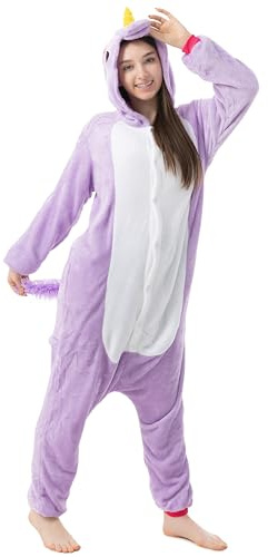 Katara 1744 Jumpsuit, Unisex – Erwachsene, Einhorn Lila, Körpergröße 175-185cm (XL)