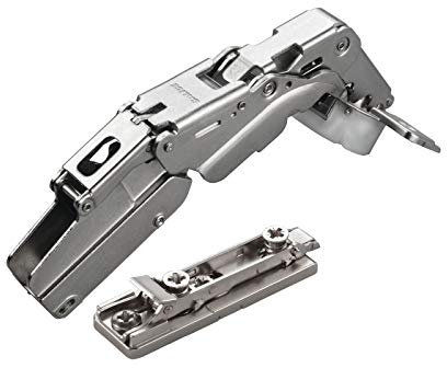 2 x Salice Topfband 155° Serie 200 mit Dämpfer im Topf Bohrbild T52 Innenanschlag mit Linear-Montageplatte Höhe 6 mm mit vormontierten Euroschrauben, Exzenterverstellung Topfscharnier von SO-TECH®