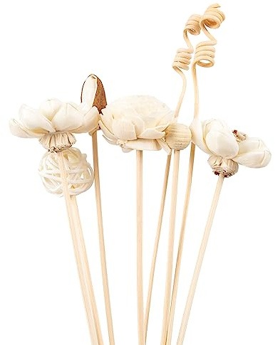 5Pcs Diffuser Sticks Wood Chinese Rose Flower Rattan Reed Essential Oil Aroma Diffuser
