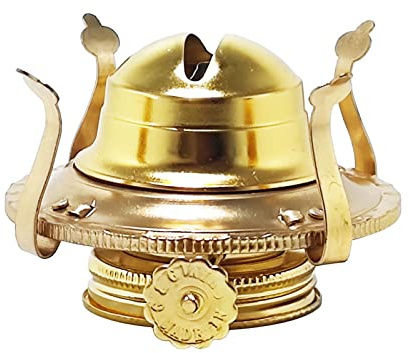 TOLOTK Lámparas de Aceite para Interior Vintage Linterna del Petróleo de Vidrio Coloreado con Pantalla Transparente y Asa, Lámpara de Queroseno Grande de 400 ml (Color : Burner - Gold)