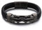 Skcess Armband Schwarz, Edelstahl Armband Herren Mode Geometrisch Armbänder für Herren 21.5cmx12mm Schmuck Herren Geschenke für Männer