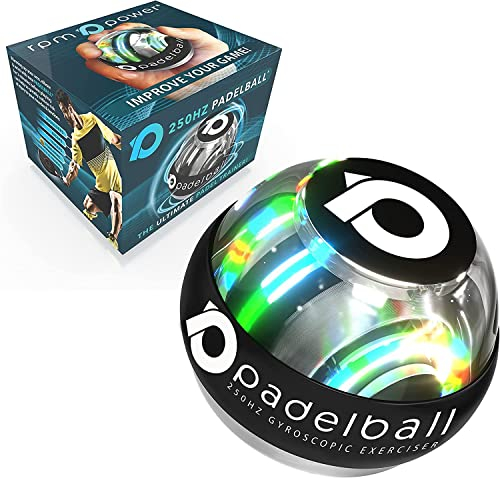RPM Power Padelball - Boule d’entraînement gyrosée pour tonification bras, coude et poignets, réduit les risques de blessures