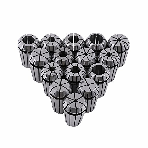 Juego de pinzas de resorte ER20, 15 piezas 1-13 Mm de diámetro 0.008 mm Mandril de soporte de descentramiento para máquina de grabado CNC y herramienta de torno de fresado