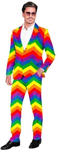 Widmann – Kostym, festmode, regnbågsmönster, jacka och byxor, HBTQ, Christopher Street Day