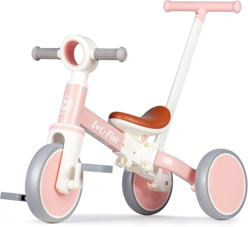LOL-Fun Triciclo 5 en 1 para niños con Barra de Empuje, Triciclo para niños a Partir de 1 año, Regalo para niños y niñas