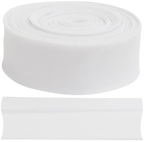AERZETIX - C77462 - Cinta al sesgo plegada de coser 4.5 metros x 25mm - en 20% algodón y 80% poliéster - color blanco