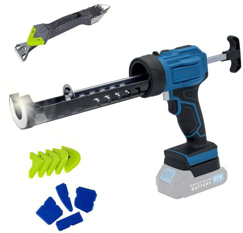 Pistolet Silicone Electrique, Pistolet Silicone Compatible avec Makita 18V, 2500 N Pistolet à Silicone pour Cartouches 300ml, 4 Vitesses et LED, avec Accessoires, Sceller, Étanchéifier SANS BATTERIE