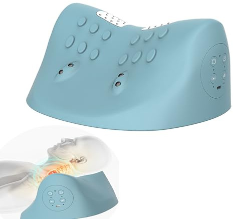 Massaggiatore Cervicale Elettrico Riscaldante, EMS Massaggiatore Cervicale Collo Rimedi Set con 3 Modalità & 6 Livelli di Forza Per Cervicale Collo Rimedi Mal Di Schiena