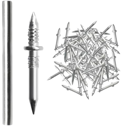 Dgayaeic Clavos Para Concreto, Clavos Sin Costuras Para Madera 100 Piezas, Tornillos Invisibles de Seguridad con Herramienta de Manguito Para Zócalos de Madera Hormigón Muebles Marcos Cuadros Sillas