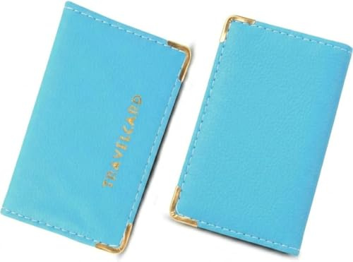 ORCHIDS Unisex Travel Bus Pass Holder – Slim ID, Credit Card & Ticket Wallet Cover Case (Light Blue)