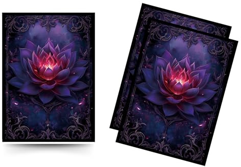 Sammelkartenhüllen - 100 Stück - Glänzende Kunstrückseite & transparente Vorderseite (66 x 92 mm) - passend für Standardkarten, MTG, Sport & Sammler Decks - Black Lotus