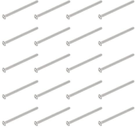 PATIKIL Viti A Testa Bombata Con Innesto Esagonale, 20 Pezzi #6-32 UNC X 2 Pollici 304 Acciaio Inossidabile Innesto Esagonale Filettatura Completa Per Mobili, Argento