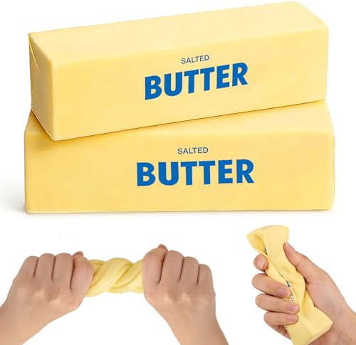 Butter Squishy, Cheese Squishy 2PCS, Slow Rising PU Fidget Stress Ball