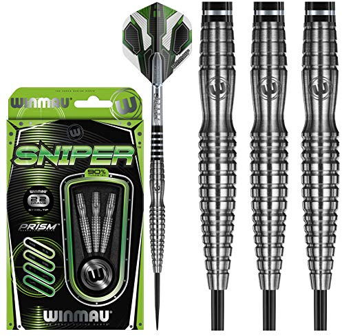 WINMAU Sniper 22g Profi Wolfram Steeltip Dartpfeile Set mit Flights und Schäfte