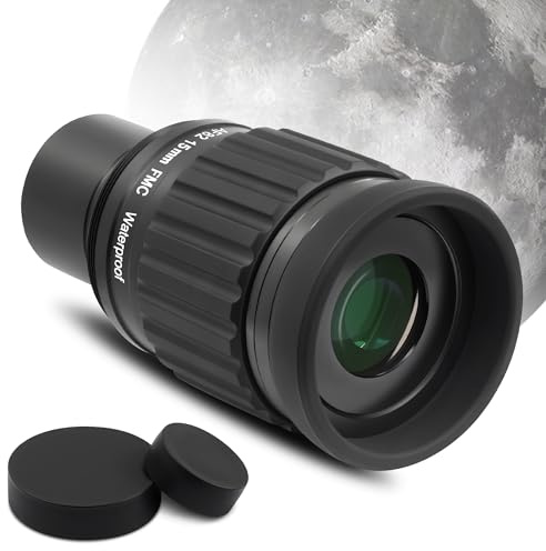 Astromania Telescope Eyepiece 15mm 1.25 Inches 82 Degree Ultra Wide Angle, Telescope Accessories with Filter Thread&Multi-Coating, Waterproof&Fogproof UWA Compact Eyepiece for Astronomical Observation