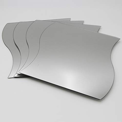 TENDANCE Lot de 4 Petits miroirs décoratifs en Forme de Stickers muraux, 7.12 L x 7 W x 0.08 H