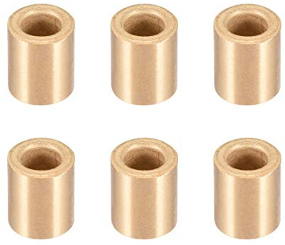Manguito de rodamiento de 6 mm x diámetro exterior 10 mm x longitud 12 mm Casquillos de bronce sinterizado autolubricante 6 piezas