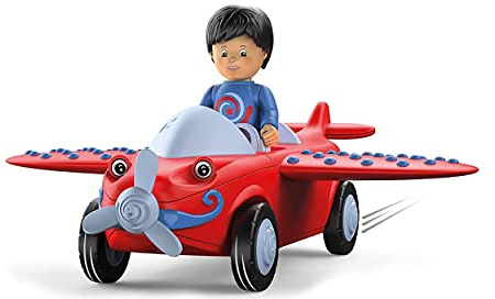Toddys by siku 0116, Leo Loopy, Aereo a 3 parti con luci e suoni, Componibile, Con figurina mobile, Motore a frizione di qualità, Rosso/Grigio, Dai 12 mesi in su