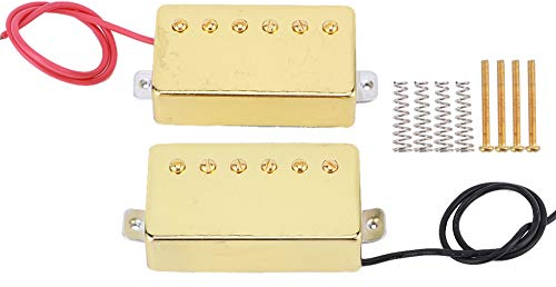 Humbucker Pickup Set, 2 Stück, Alnico5 Magnet, Gold Messing, Hochleistungiger Gitarren Pickup für E-Gitarre, Musikproduktion, DIY Upgradepaket, Gitarrenzubehör