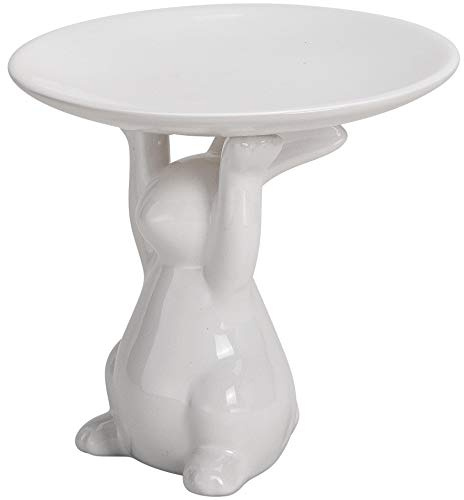 matrasa Etagere Hase stehend - Porzellan Gebäck Teller 15x14x15cm weiß - Osterdeko Osterhase